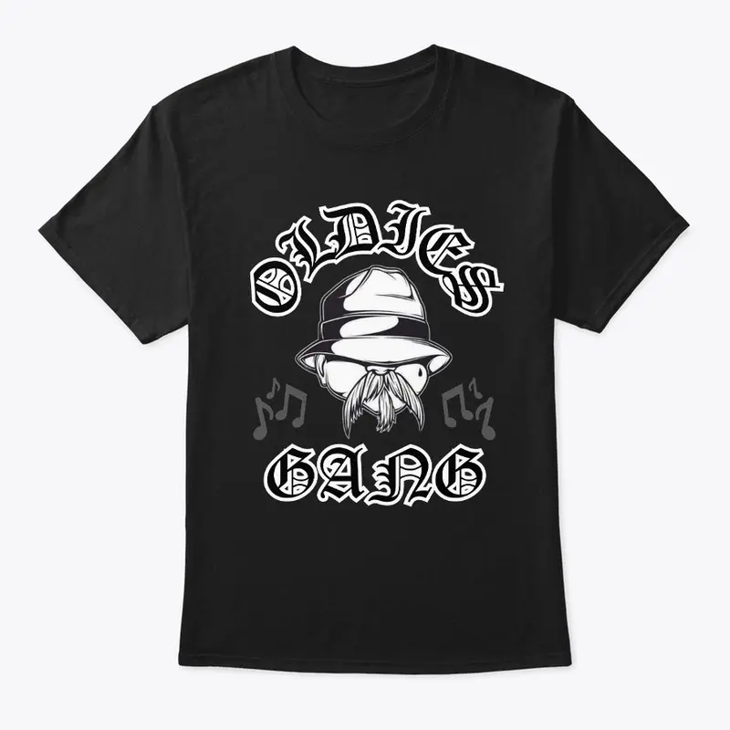 OLDIES GANG WHITE BORDER BLACK TEE